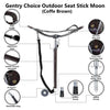 Outdoor Walking Stick with Leather Seat Moon Coffee Brown