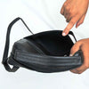 Leather Messenger Bag Black ZipZap Leather Handbag