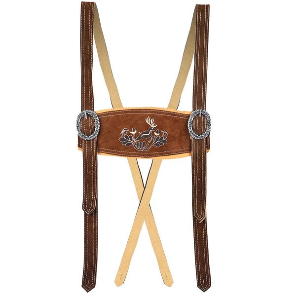 Suede Leather Short Lederhosen Suspenders Set 