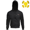 RIDERACT® Riding Motorcycle Hoodie Black Reinforced with Aramid Fiber