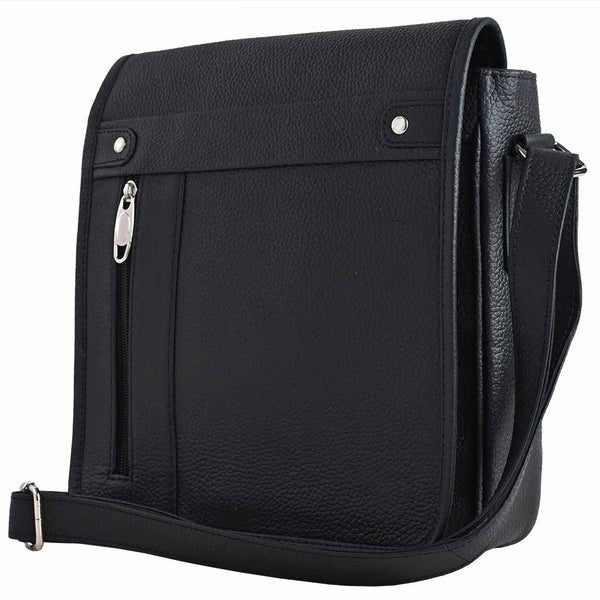 Leather Shoulder Bag Black Metro Messenger Bag