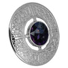 Fancy Purple Stone Fly Plaid Brooch Silver