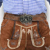 Men's Authentic Suede Lederhosen Antiqued with Waist Belt Oktoberfest Outfit 