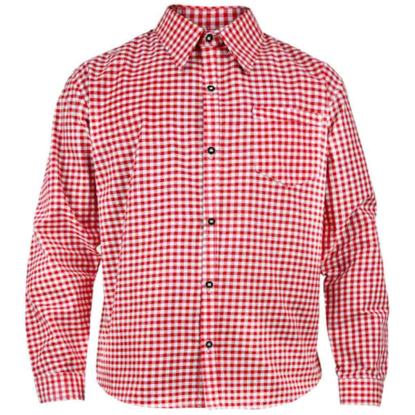 Bavarian Men Shirt Checked Red Berry