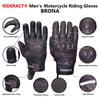RIDERACT® Men Riding Leather Motorcycle Gloves BRONA
