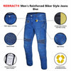 RIDERACT® Men's Bikers Style Riding Motorcycle Jeans Blue Reinforced with Aramid Fiber