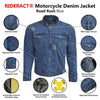 RIDERACT® Men's Motorcycle Riding Denim Reinforced Jacket Road Rush Blue
