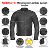 RIDERACT® Leather Motorcycle Jacket Combat