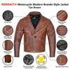 RIDERACT® Modern Brando Style Tan Brown Jacket