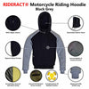 RIDERACT® Street Riding Motorbike Hoodie Black Grey Reinforced with Aramid Fiber