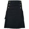 Cargo 6 Pockets Utility Kilt Black