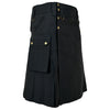 Cargo 6 Pockets Utility Kilt Black