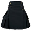 Cargo 6 Pockets Utility Kilt Black