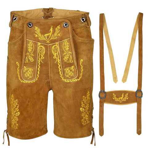 Men's Oktoberfest outfit Suede Leather Short Lederhosen 