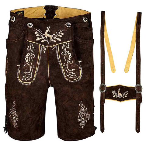 Men's Oktoberfest outfit Suede Leather Short Lederhosen 