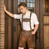 Men's Oktoberfest Costume Authentic Leather Short Lederhosen 