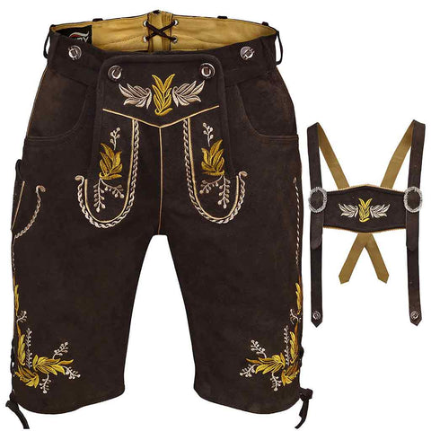 Men's Suede Leather Short Lederhosen 