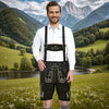 Men's Oktoberfest outfit Authentic Leather Short Black Lederhosen 