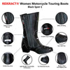 RIDERACT® Women Motorcycle Touring Boots Black Spot-1