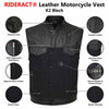 RIDERACT® Denim Leather Vest K2 Black