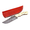 Handmade Damascus Skinner Knife AMK016 Professional Skinner Knife With Beautiful Leather Sheath