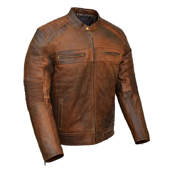 RIDERACT® Leather Jacket Cafe Racer KRATOS