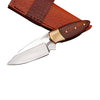 Handmade D2 Stainless Steel Skinner Knife AMK020 Damascus Steel Kitchen Knife with Leather Sheath