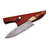 Handmade Damascus Chef Knife AMK008 Kitchen Knife D2 Stainless Steel Knife Beautiful Leather Sheath