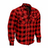 RIDERACT® Men's Motorcycle Riding Reinforced Flannel Shirt Road Series Red