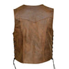 RIDERACT® Harley Distress Leather Vest Antique Clasp Closure