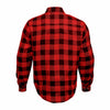 RIDERACT® Men's Motorcycle Riding Reinforced Flannel Shirt Road Series Red