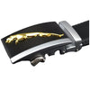 Adjustable Leather Belt Auto locking Jaguar Buckle 101D