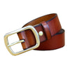 Formal Dress Belt Red Brown with Golden Pin Buckle