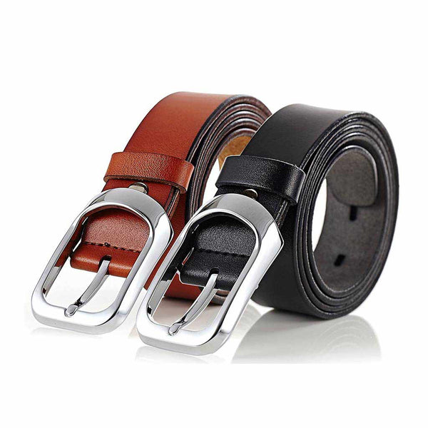 Formal Leather Belt Soft with Alloy Pin Buckle
