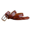 Vintage Leather Belt Slim Double Tone Brown