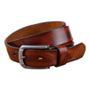 Vintage Leather Belt Slim Double Tone Brown