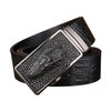 Adjustable Croc Pattern Leather Belt Auto locking Alligator Buckle