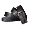 Adjustable Croc Pattern Leather Belt Auto locking Alligator Buckle