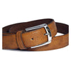 Business Leather Belt Grained Brown
