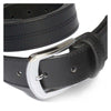 Casual Middle Stitch Designer Black Leather Belt Swing1