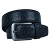 Crocodile Designer Leather Belt  CrocOne Black