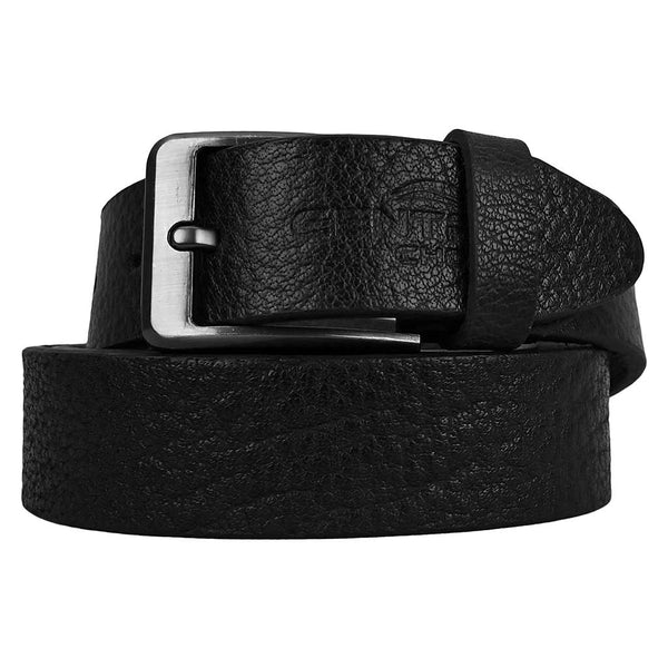 Formal Designer Crocodile Grain Leather Belt Black