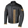RIDERACT® Touring Leather Motorcycle Jacket Striper