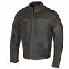 RIDERACT® Vintage Distressed Leather Motorcycle Jacket