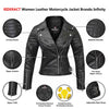 RIDERACT® Women Leather Motorcycle Jacket Brando Infinity