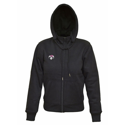 RIDERACT® Riding Women's Motorcycle Hoodie Black Reinforced