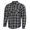 RIDERACT® Men's Motorcycle Riding Reinforced Flannel Shirt Multi Shaded Black & White Check
