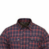 RIDERACT® Men's Motorcycle Riding Reinforced Flannel Shirt Dark Blue Red Checked