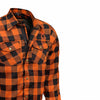 RIDERACT® Men's Motorcycle Riding Reinforced Flannel Shirt Road Series Orange