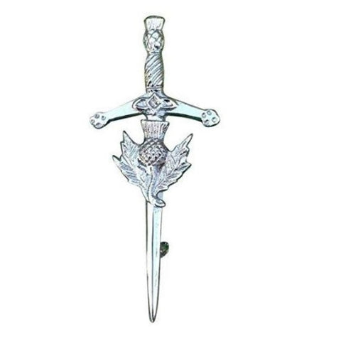 Thistle Sword Silver Kilt Pin